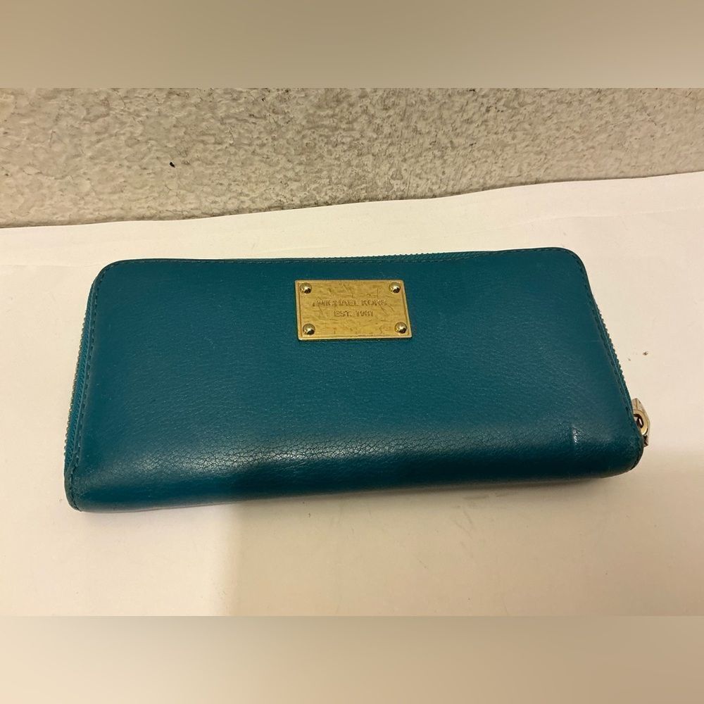 Michael Kors teal Leather Wallet